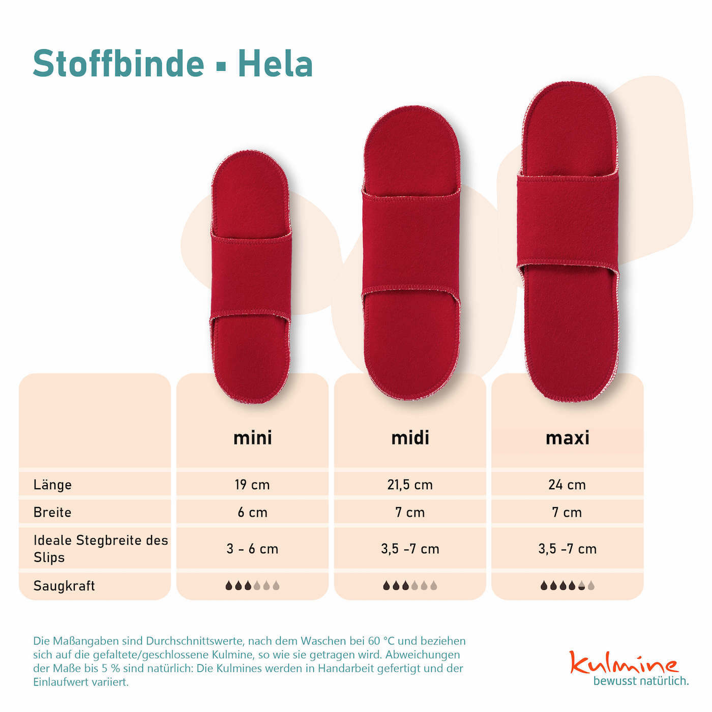 Kulmine Stoffbinde Hela Blutrot Midi sanissimi_schweiz