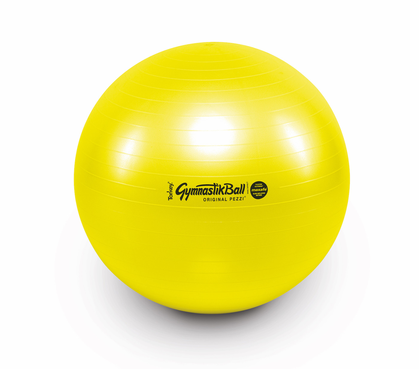 Sitzball Gymnastikball Pezziball Medizinball gelb Ledragomma TONKEY Rückenschmerzen Beckenboden Training Branding Werbung Sanissimi Schweiz  kaufen