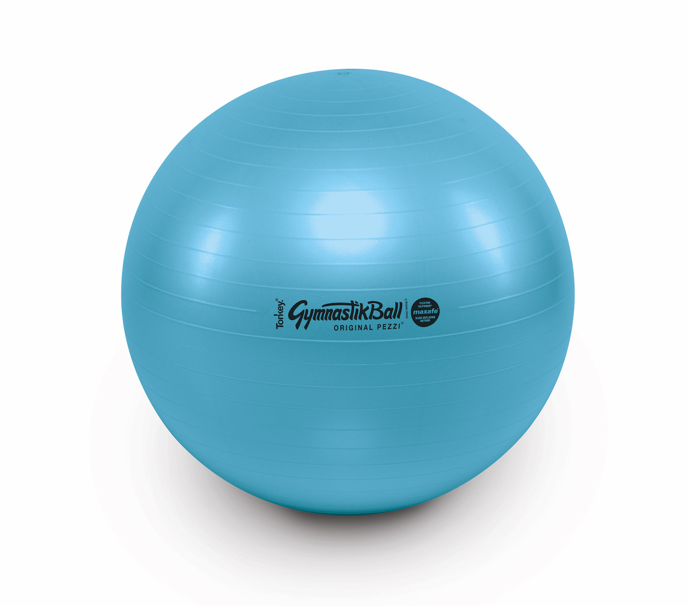 Sitzball Gymnastikball Pezziball Medizinball blau hellblau Ledragomma TONKEY Rückenschmerzen Beckenboden Training Branding Werbung Sanissimi Schweiz  kaufen
