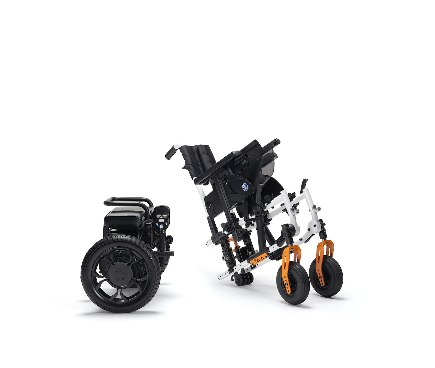 VERMEIREN Elektrorollstuhl Verso 2-in-1, Lagerversion Weiss-Orange schweiz_zuerich_sanissimi